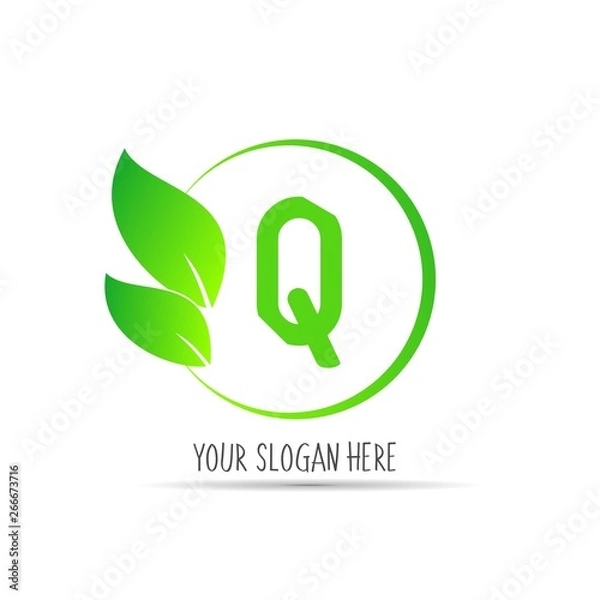 Obraz  initial letter circle logo eco simple 