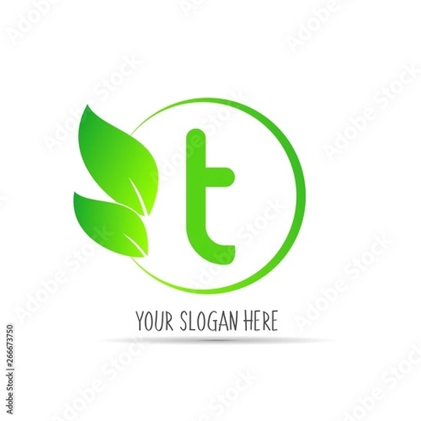 Obraz  initial letter circle logo eco simple 