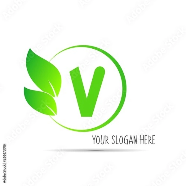 Obraz  initial letter circle logo eco simple 