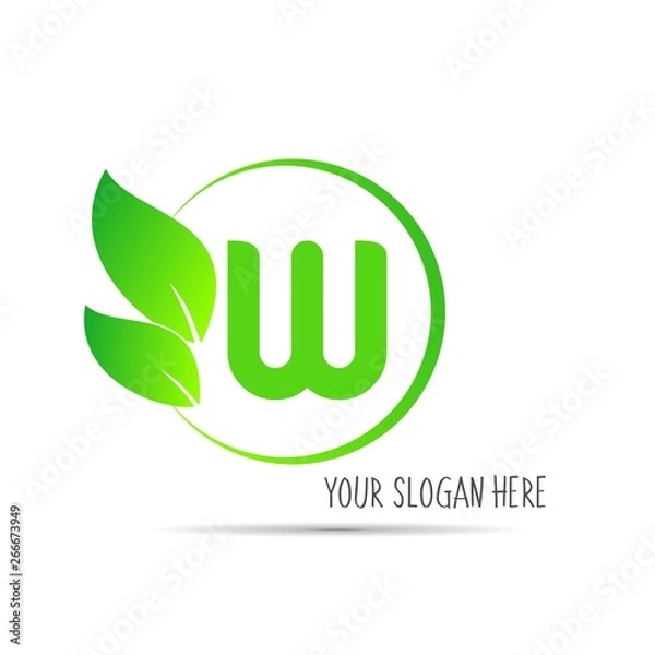 Obraz  initial letter circle logo eco simple 
