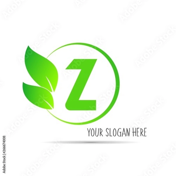 Obraz  initial letter circle logo eco simple 