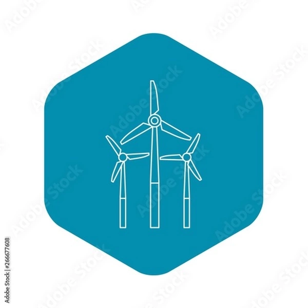 Fototapeta Windmill icon. Outline illustration of windmill vector icon for web
