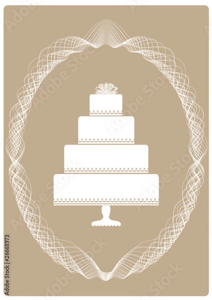 Obraz Elegant Four Layer Cake Invitation or Announcement