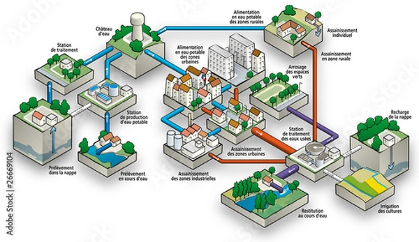 Fototapeta Eaux - Cycle de la consommation