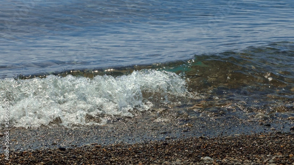 Obraz sailboats on the horizon are sailing on the blue sea