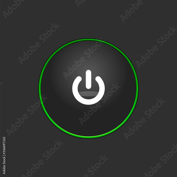Fototapeta web icon push - button power 