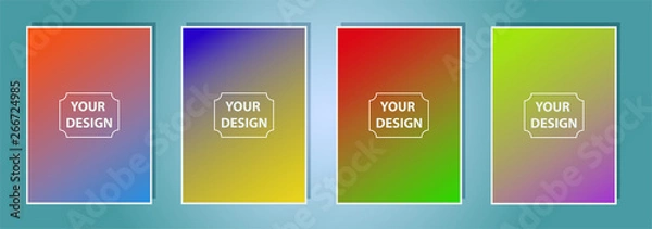 Fototapeta A4 format colorful gradient modern cover design. Geometric shapes and lines. Background for banner, flyer, business card, poster, wallpaper, brochure