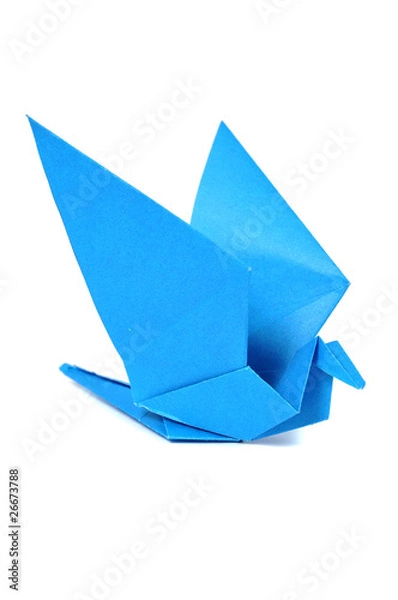 Obraz Origami bird over white
