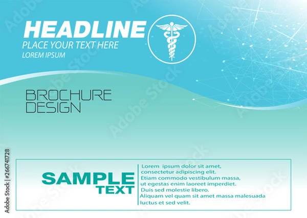 Fototapeta Abstract health and medical background concept template design Vector Illustration,Can use for business data report, presentation, web page, brochure, leaflet, flyer, poster and advertising.