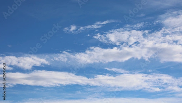 Obraz wide angle blue sky with white clouds