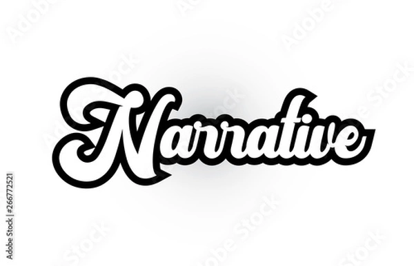 Obraz black and white Narrative hand written word text for typography logo icon design