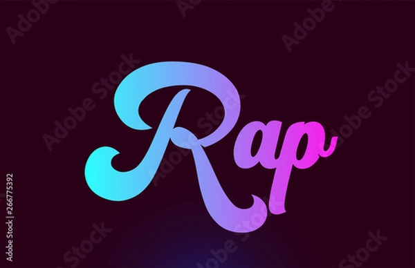 Fototapeta Rap pink word text logo icon design for typography
