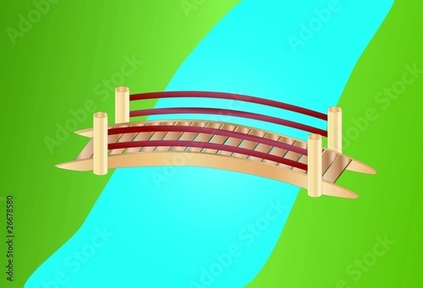 Obraz little bridge over a creek ( background on separate layer )