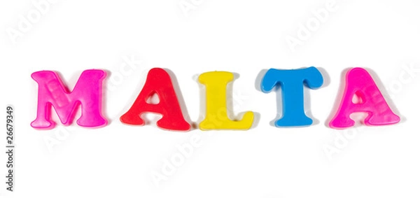 Obraz malta written in fridge magnets