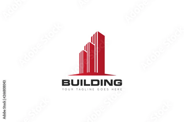 Fototapeta building logo and icon vector Illustration design template