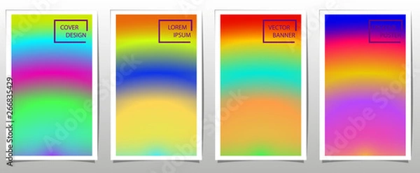 Fototapeta Set of covers, brochure, flyer template design with abstract background