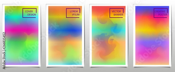 Fototapeta Set of covers, brochure, flyer template design with abstract background