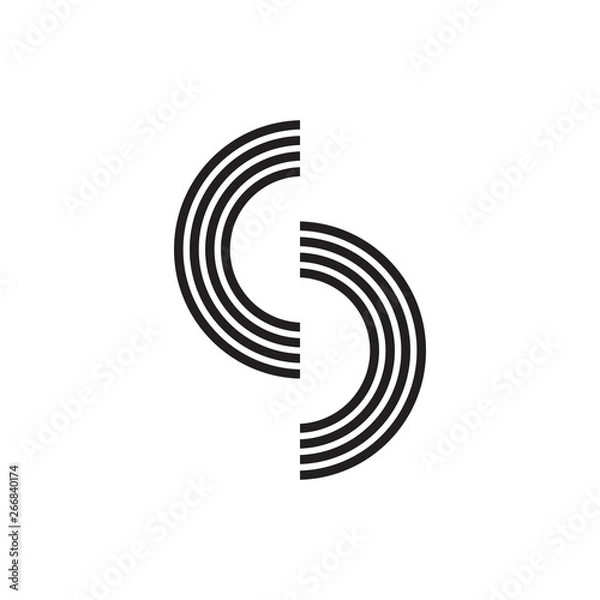 Fototapeta vector of letter cs stripes logo