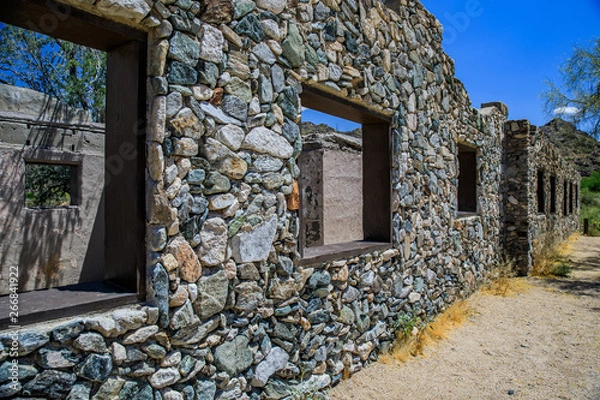 Obraz old window in stone wall