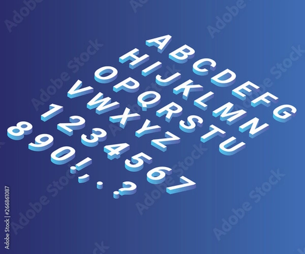 Fototapeta Isometric Artwork Concept of letters Isometric