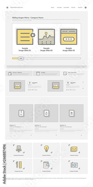 Fototapeta Website template with concept icons
