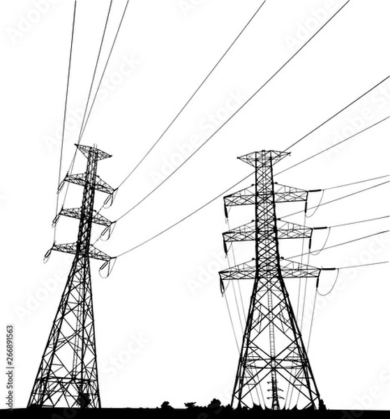 Obraz Electric power transmission. Vector illustration.