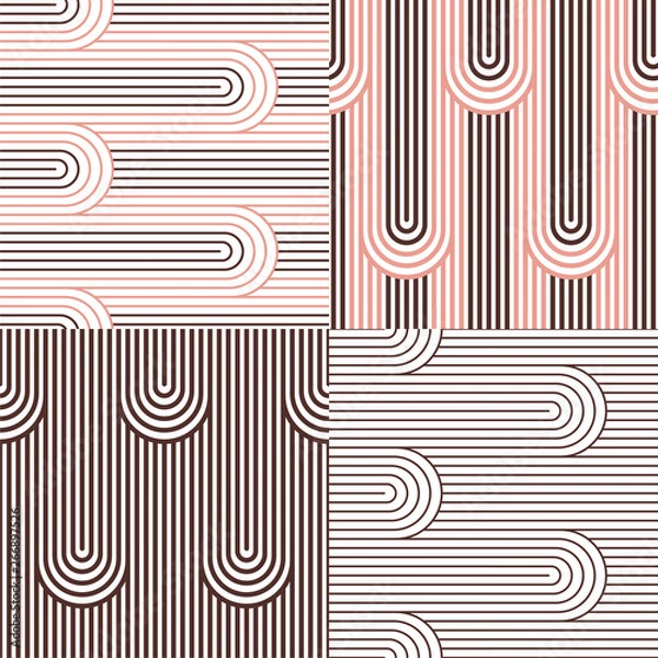 Fototapeta Set. Abstract stripes. Vector illustration patterns.
