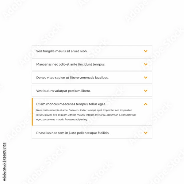 Obraz Vector Toggle Accordian for Webdesign or UI Design