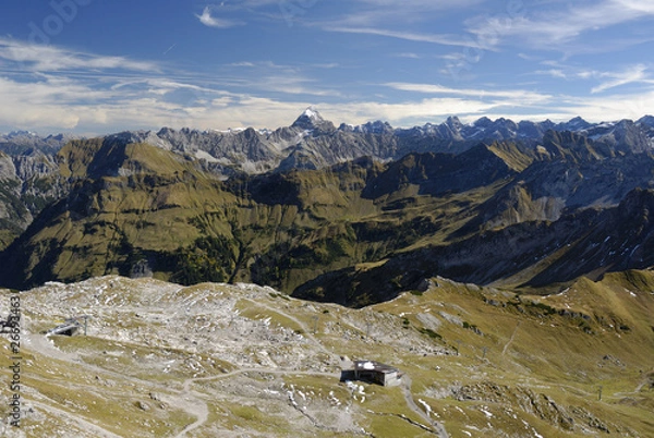 Obraz Blick vom Nebelhorngipfel auf die Allgäuer Alpen