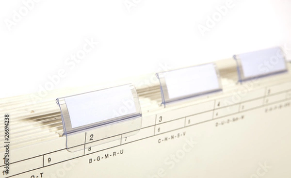 Fototapeta hanging files / Hängeregister / empty tabs