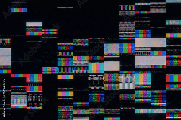 Obraz Pixel pattern of a digital glitch / Abstract background, pattern of a digital glitch.