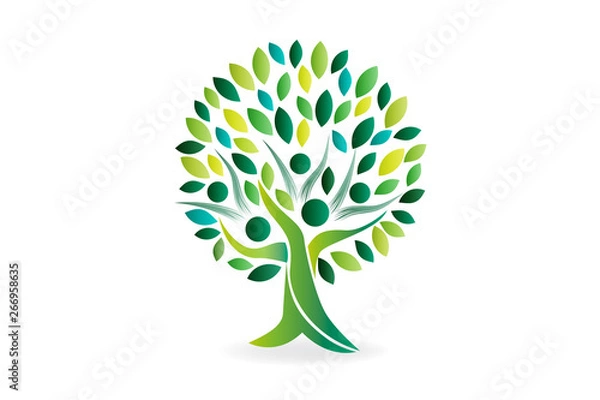 Fototapeta Logo drzewo rodzina ludzie ekologia symbol