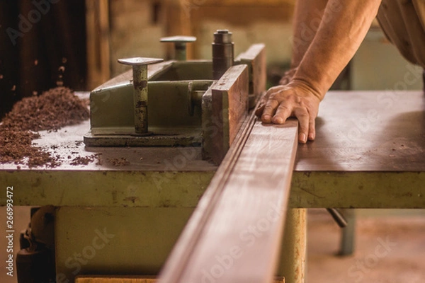 Fototapeta man working in workshop