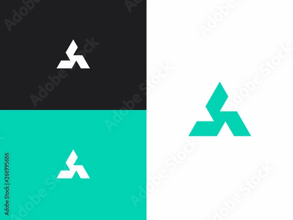 Obraz Minimalistic triangle geometric logo with ethno style