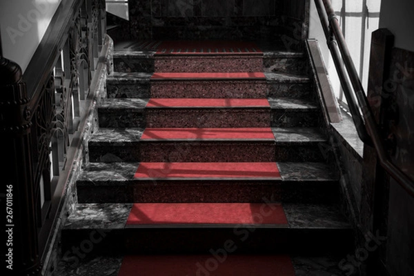 Obraz レッドカーペットの石段