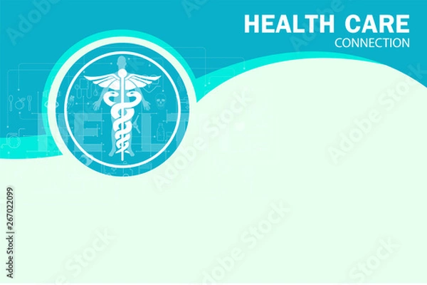 Fototapeta Abstract health and medical background concept template design Vector Illustration,Can use for business data report, presentation, web page, brochure, leaflet, flyer, poster and advertising.