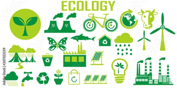 Fototapeta ecology energy green enviroment recycle icon vector.