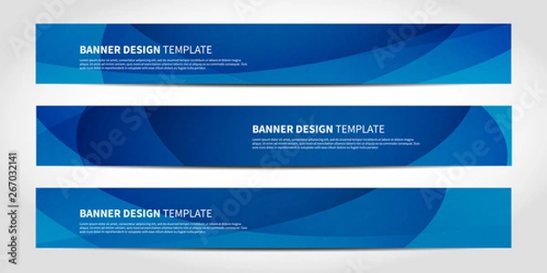 Obraz Vector banners with abstract geometric blue background