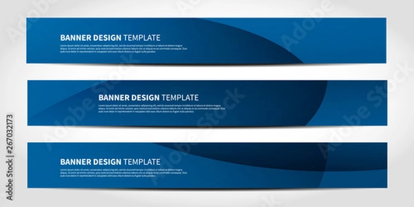 Obraz Vector banners with abstract geometric blue background