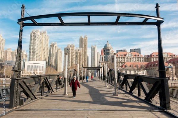 Fototapeta BEIJING, CHINA - DECEMBER 25, 2018: Italian style building  in Tianjin , China