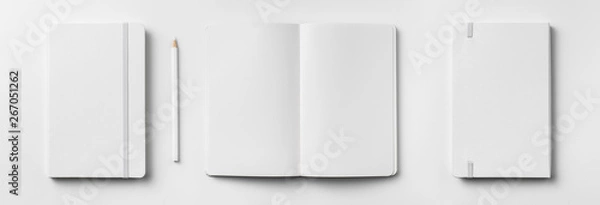 Fototapeta white notebook isolated on white background