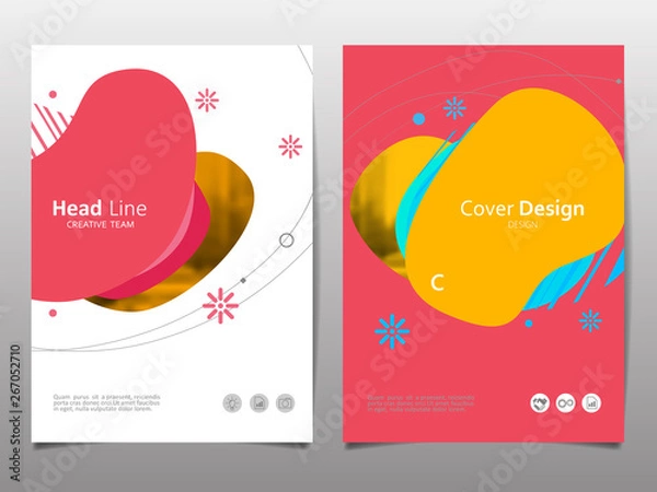 Fototapeta Cover design template for annual report. Abstract modern vector illustration. Cover presentation on a4. Abstract presentation templates. 