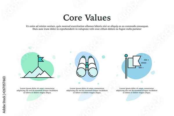 Obraz Koncepcja ikona podstawowych wartości