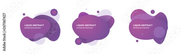 Fototapeta Set of abstract backgrounds with liquid shapes