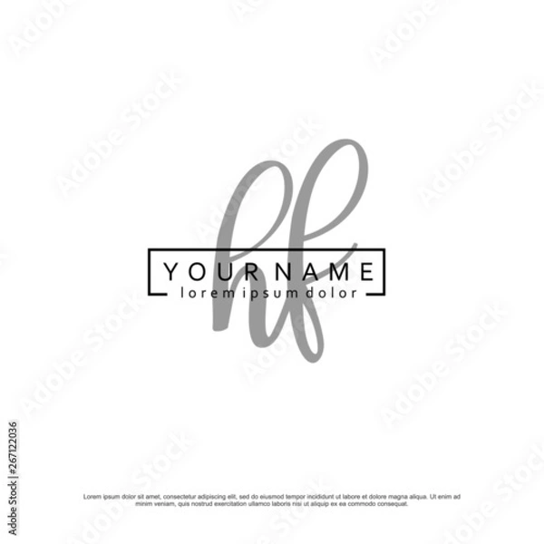 Fototapeta Initial H F HF elegant logo template vector