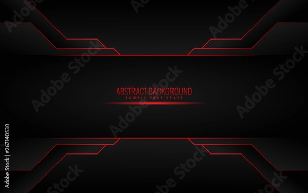 Obraz abstract metallic red black frame layout modern tech design template background eps10 - Vector