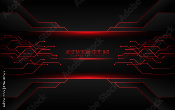Obraz Red and black tech corporate background. Vector design - Vector