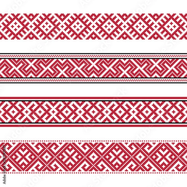 Obraz Russian old embroidery and patterns