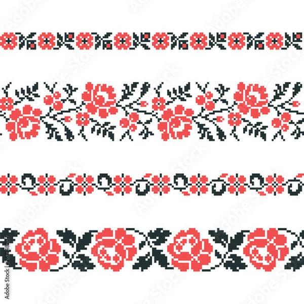 Obraz Ukrainian old embroidery and patterns