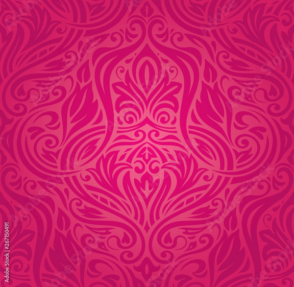 Obraz Red Retro vector pattern wallpaper background